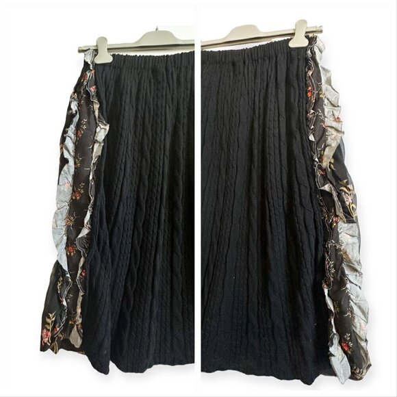 COMME DES GARÇONS Tricot Floral Print/Cable knit Midi Skirt, One size - Picture 10 of 16